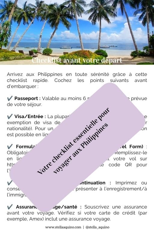Checklist avant votre départ